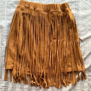 Full Tilt Mustard Fringe Mini Skirt